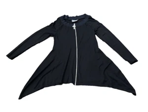 Killstar Damen schwarz Goth Kleid 3XL durchgehender Reißverschluss Langarm Cross Witchycore Emo - Bild 1 von 14