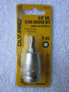Oly-Pro - T45 (3/8" Drive) Torx Star Bit Socket (Part # 09-045) **NEW** (T-45) - Picture 1 of 4