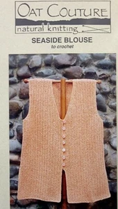 Oat Couture Crochet Pattern SEASIDE BLOUSE Vest Sweater 2006 PH610 Petite-XXL - Picture 1 of 2