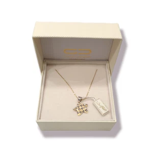 Collana Da Donna In Oro Giallo 18 kt Con Ciondolo A Forma Stella - Foto 1 di 4