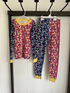 Hanna Anderson Tulip Long John PJ Pajama Set SZ 140 US 10 Flowers - Picture 1 of 9