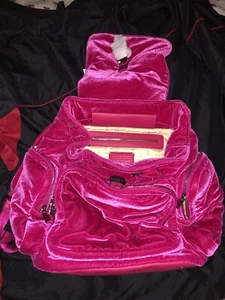 Free People Caraa Velvet Cirrus Backpack Laptop Sleeve Hot Pink Very Big NWT - Picture 1 of 6