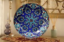 Blue Turkish Ceramic Decorative Wall Plate Hanging Decor 10 inches