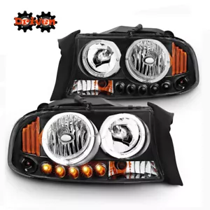 97-04 Dodge Dakota 98-03 Durango 1pc Headlights w/Dual Halos Black Housing Sport - Picture 1 of 4