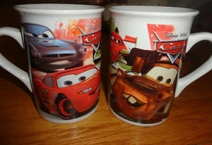 Set of 2 Cars Disney Pixar mugs collector Mater Lightning McQueen 2011 - Picture 1 of 4