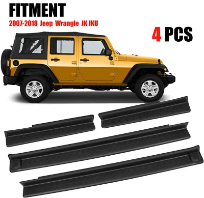 Protector de placa de umbral de entrada de puerta 4X apto para Jeep Wrangler JK 2007-2018 Foto 1 de 4
