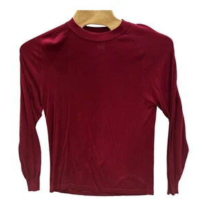 Vintage Norm Thompson 100% Silk Sweater Mens Size Large Pullover Burgundy - Picture 1 of 5