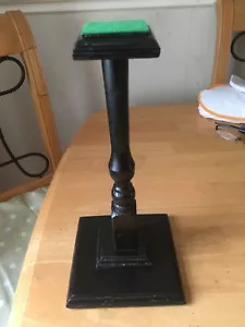 Pair of smart military helmet display stands , solid wood ,12” tall.felted - Picture 1 of 3