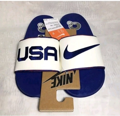 Sandali Nike OffCourt Slides USA SE blu bianco rosso DA2586 100 taglia 7 nuovi