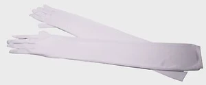 Stretchhandschuhe - weiß Strechhandschuhe Damenhandschuhe lang Karndeval - Bild 1 von 1
