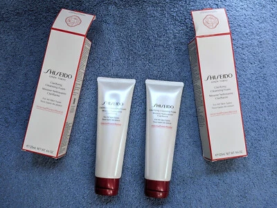 Shiseido Clarifying Cleansing Foam LOTE de 2 para todos os tipos de pele - 4,6 oz - Novo na caixa - Imagem 1 de 4