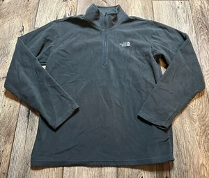 The North Face TKA 100 Fleece Pullover Dark Gray Boys Large 1/2 Zip - Picture 1 of 4