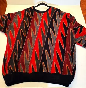 VTG Tundra Sweater Knit Pullover Textured Coogi Style Sz. 4X 4XL Canada - Picture 1 of 14