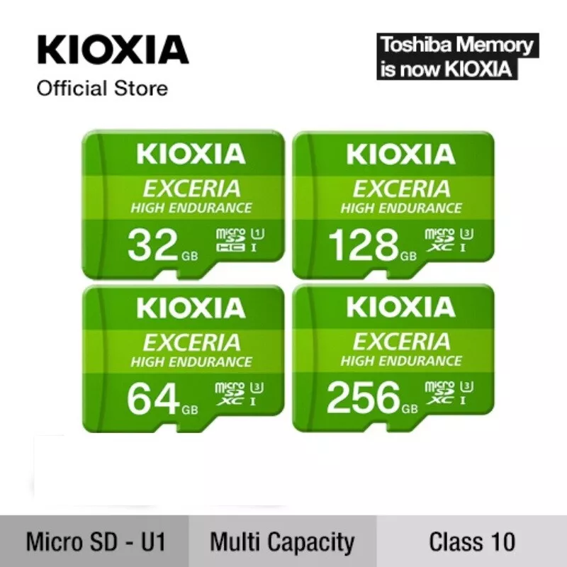 Kioxia EXCERIA High Endurance 32GB 64GB 128GB 256GB MicroSD SDHC SDXC Card TF U3 - Image 1 of 1