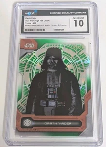 2024 TOPPS STAR WARS HIGH TEK DEATH STAR EXTERIOR GREEN /10 DARTH VADER CGC 10 - Picture 1 of 3