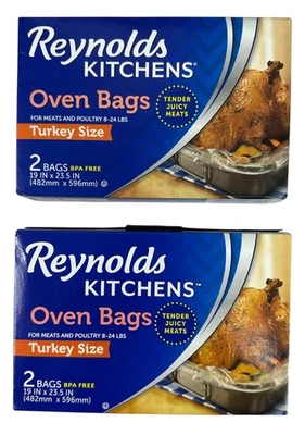 Bolsas de horno tamaño pavo Reynolds Cocinas, tiene capacidad para 24 libras 2 cajas (4 bolsas) Foto 1 de 2