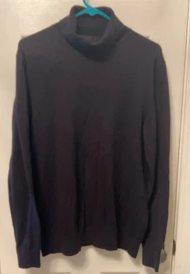 Suéter H&M Calce Ajustado Para Hombre Talla Grande Negro Cuello Tortuga Tejido Ligero Algodón Foto 1 de 3