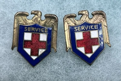 WWII Era American Red Cross General Service Pin x 2 - Image 1 of 2