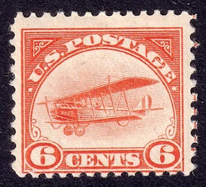 US Scott C1, 1918 Curtiss Jenny, 6c orange, H MINT - Picture 1 of 1