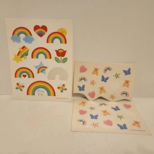 Hojas adhesivas vintage 1985 1983 sello corazones arco iris osos estrella mariposa 2 - Imagen 1 de 6