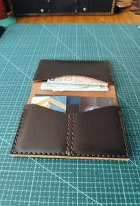 Dark Brown Passport Cover. Handmade. Vegetable Tanned Leather. - Picture 1 of 12