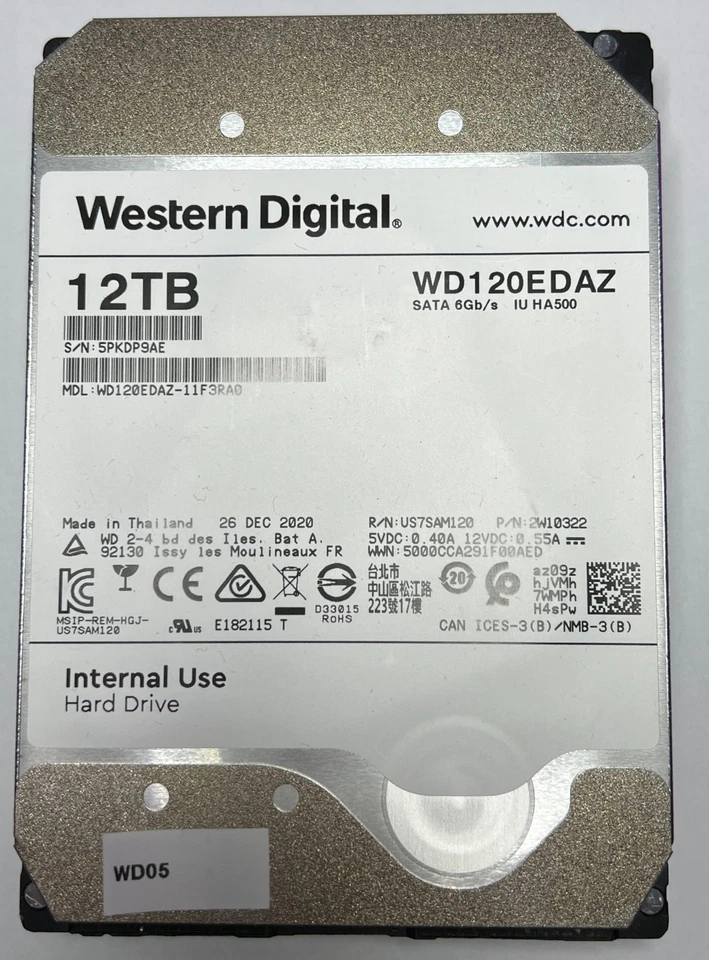1x 12TB WD120EDAZ SATA-HDD Top Zustand, sehr fairer Preis - Bild 1 von 2