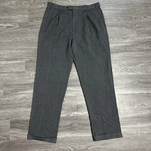 De Colección LRL Lauren Ralph Lauren Pantalón de Lana Plisado Puño 36x34 Gris - Imagen 1 de 12