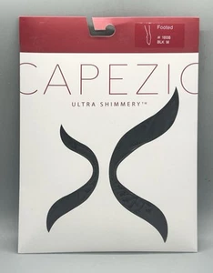 NEW Capezio Ultra Shimmery Footed Tights ~ Adult Medium, Black #1808 - Picture 1 of 8