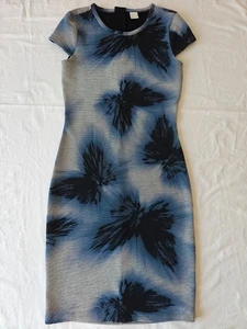 Hugo Boss women midi dress, Dafly butterfly pattern, Blue Navy Beige S-XS size - Imagen 1 de 23