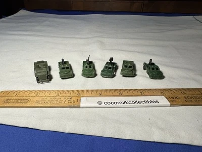 Lote de 6 juguetes de plástico en miniatura de los años 60 camión militar del ejército de Estados Unidos un Jeep Hong Kong Foto 1 de 4