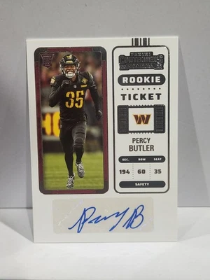 PERCY BUTLER       2022 Panini Contenders #205 ROOKIE TICKET RC AUTO - Image 1 of 2