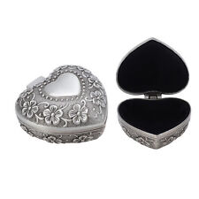Vintage Heart Shaped Jewelry Keepsake Box Metal Jewelry Box Trinket