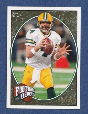 BRETT FAVRE 2008 UD Heroes Green #6 Packers Parallel Card Upper Deck Bay #/350! - Image 1 of 2
