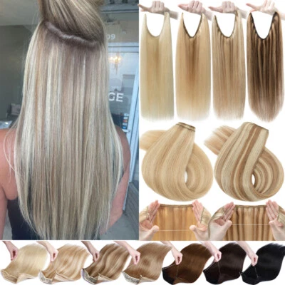 Extensiones de cabello humano 100 % Remy alambre en clip en diadema anillo secreto de una pieza Foto 1 de 4