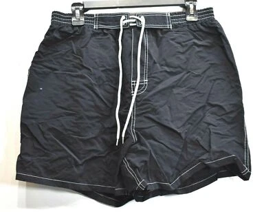 Catalina Mens Black Patch Pocket Elastic Tie Waist Casual Drawstring Shorts L - Image 1 of 4
