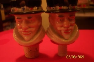 Vintage Pair of Wade Porcelain Burroughs Beefeater Gin Bottle Pourer-NEW PRICE - Picture 1 of 9
