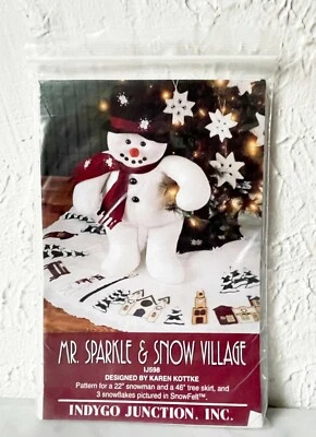 Indygo Junction Mr. Sparkle & Snow Village Pattern-Tree Skirt  Snowman  Ornament - Image 1 of 2
