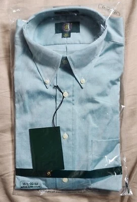 Club Room  Oxford Single Needle Men's Shirt Green Solid Size 15.5 32 - Image 1 of 4