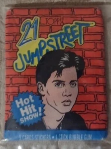 One Pack 21 Jump Street Trading Cards/Stickers. Topps 1987 Johnny Depp - Picture 1 of 2