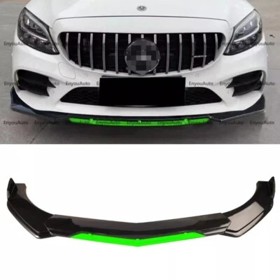 For Mercedes-Benz AMG35 AMG45 GT Front Bumper Lip Spoiler Splitter Black Green Foto 1 de 4