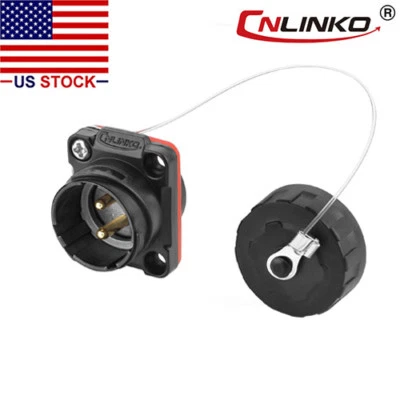 2 Pin Power Signal Circular Connector Male Panel Mount Socket Waterproof IP67 - Image 1 of 4