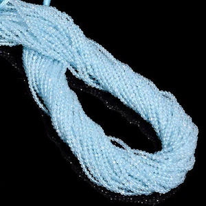 Natural Sky Blue Topaz Gemstone Round Faceted Beads 2.5 mm Strand 12.5" XY-420 - Picture 1 of 2
