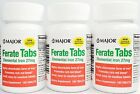 Major Ferrous Gluconate 27 mg Iron Supplement 100 Tablets -3 Pack - Exp 07-2023