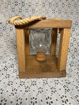 Деревенский деревянный подсвечник с веревочной ручкой деревянный фонарь БЕСПЛАТНАЯ ДОСТАВКА! - Изображение 1 из 4