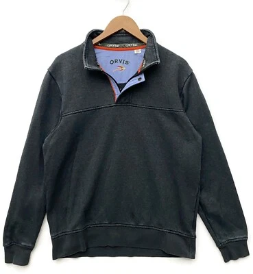 Orvis Signature 1/4 Zip Pullover Sweatshirt Mens Medium Gray Sweater M $109 - Image 1 of 4