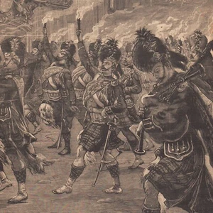 Reise des Zaren Schottland Balmoral Highlander Parade - Pressestich 1896 - Bild 1 von 2