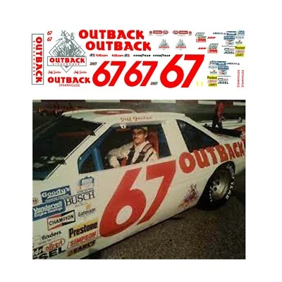 #67 杰夫·戈登内陆 1990 年纳斯卡首次亮相 1/64 比例贴花 AFX Tyco Autoworld — 第 1/4 张图片