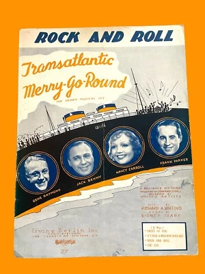 Rock and Roll Sheet Music 1934 Transatlantic Merry-Go-Round Jack Benny Film VTG - Image 1 of 4