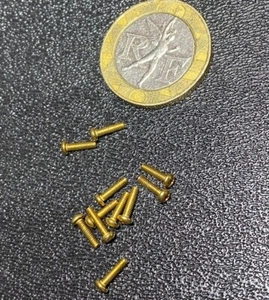 Pan Head Phillips Machine Screw Brass, 0-80 x .250" Length 100 Pcs - Picture 1 of 14