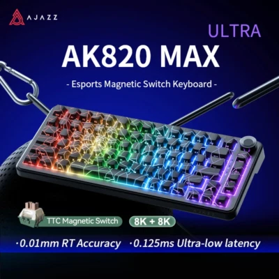 AJAZZ AK820 Max Ultra HE Magnetic Switch 75% Keyboard 8K RGB Bluetooth Hot-Swap - Image 1 of 4